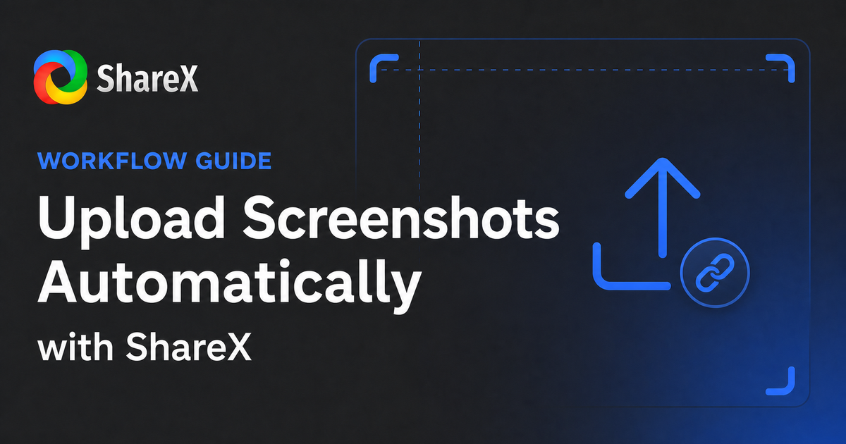 An article cover image showing a guide on how to automatically upload screenshots with ShareX.